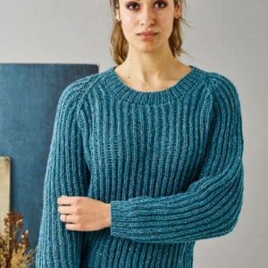 strikkeopskrift Raglan bluse i halvpatent