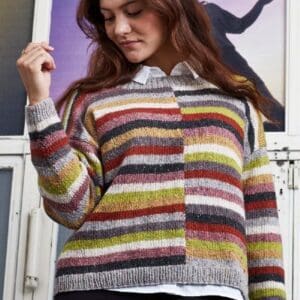 Strikkeopskrift på stribet sweater