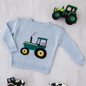 Strikkeopskrift til en Bluse med traktor